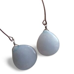 Pale Blue Stone .925 Sterling Silver Earwire Hooks